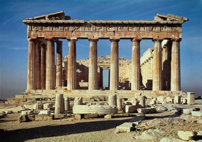 Fachada del Partenón, construido 447-432 a.C. de Callicrates and Ictinus